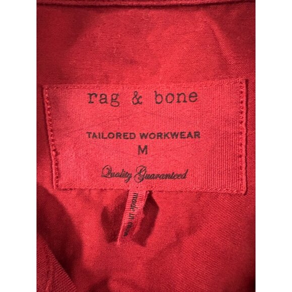 RAG & BONE tailored workwear Shirt size M color Red NWOT - Picture 2 of 7